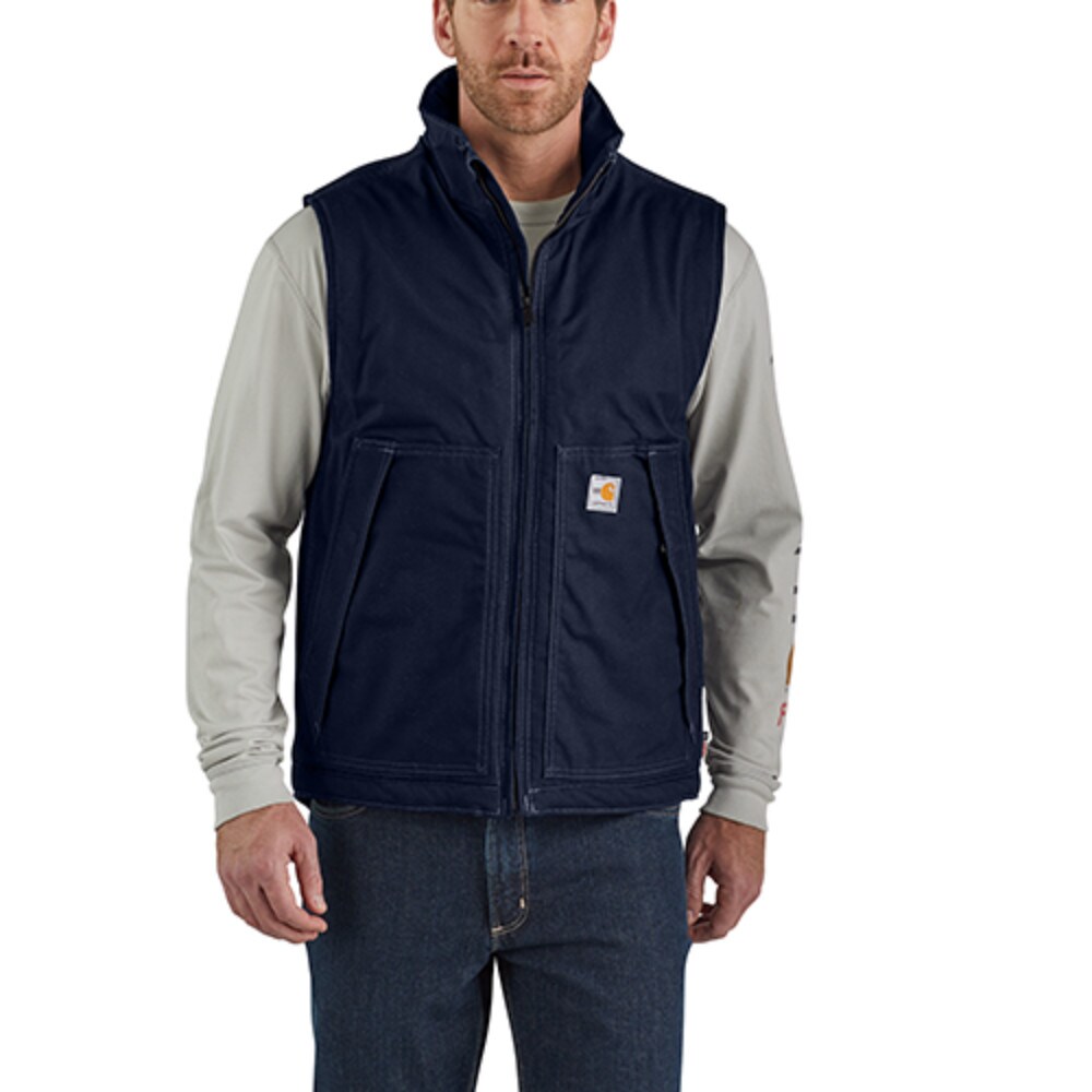 Carhartt Flame Resistant Quick Duck Insulated Vest in Dark Navy